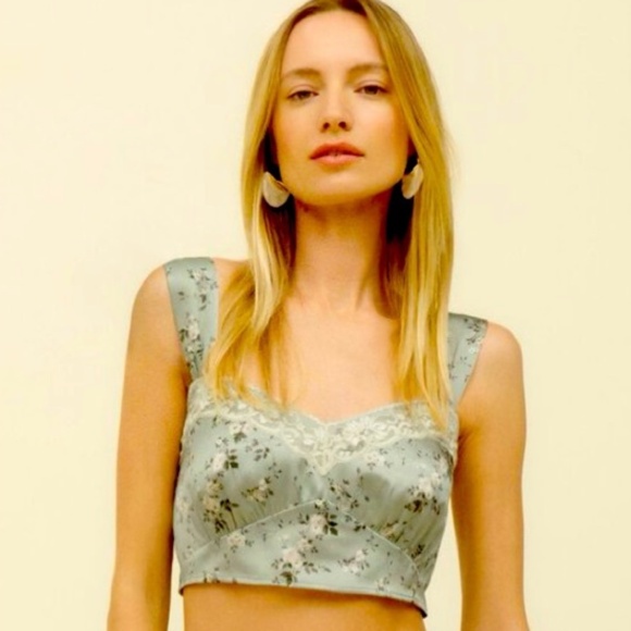 Reformation- Beatrice Silk Skirt Set in Endive - Picture 2 of 6